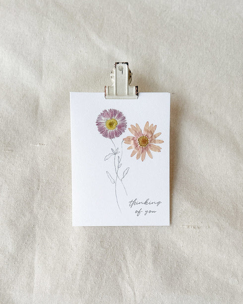 Rosy Rings - Thinking of You - Margaret Pressed Floral Stationery